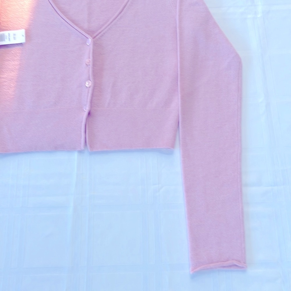 💕Aritzia-Wilfred Santorini Cropped Cardigan,S. New With Tags! Sold Out Color 🌸 - Picture 5 of 16
